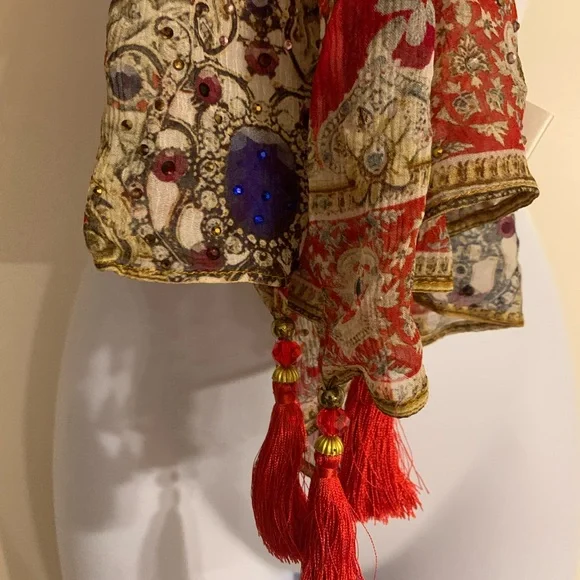 Silk Camilla Cameos Can Can Long scarf - Picture 3 of 13